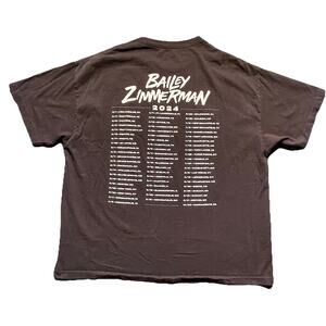 Bailey Zimmerman T-Shirt Men’s 2XL Black Short Sleeve 24 Tour Graphic Print Tee